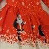 robe noël rouge à motifs noël Robe princesse confortable à motifs noël